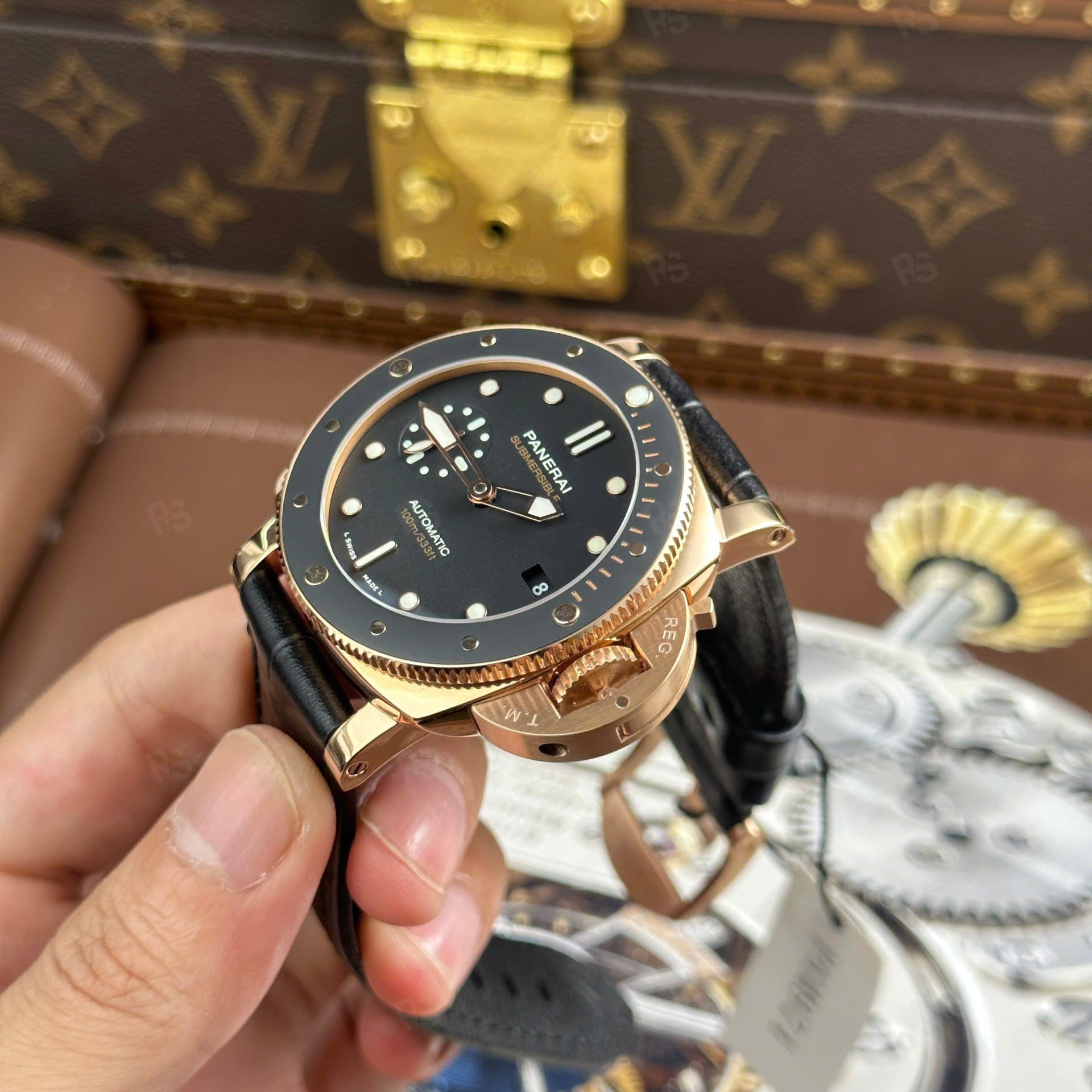 Panerai Submersible PAM974 Rose Gold Kaplama – VS Factory 42mm-super-clone-deri-kordon (10)