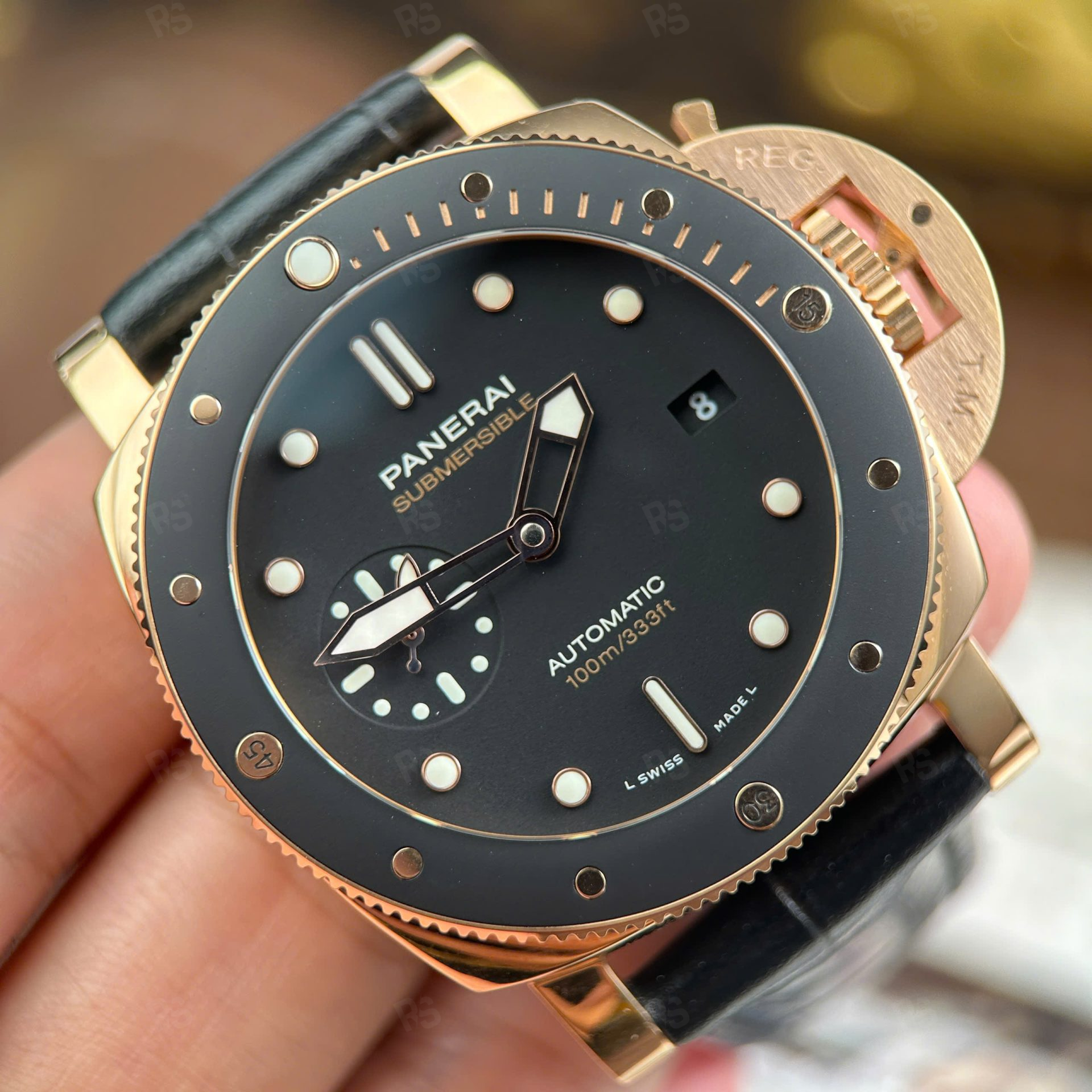 Panerai Submersible PAM974 Rose Gold Kaplama – VS Factory 42mm-super-clone-deri-kordon (8)