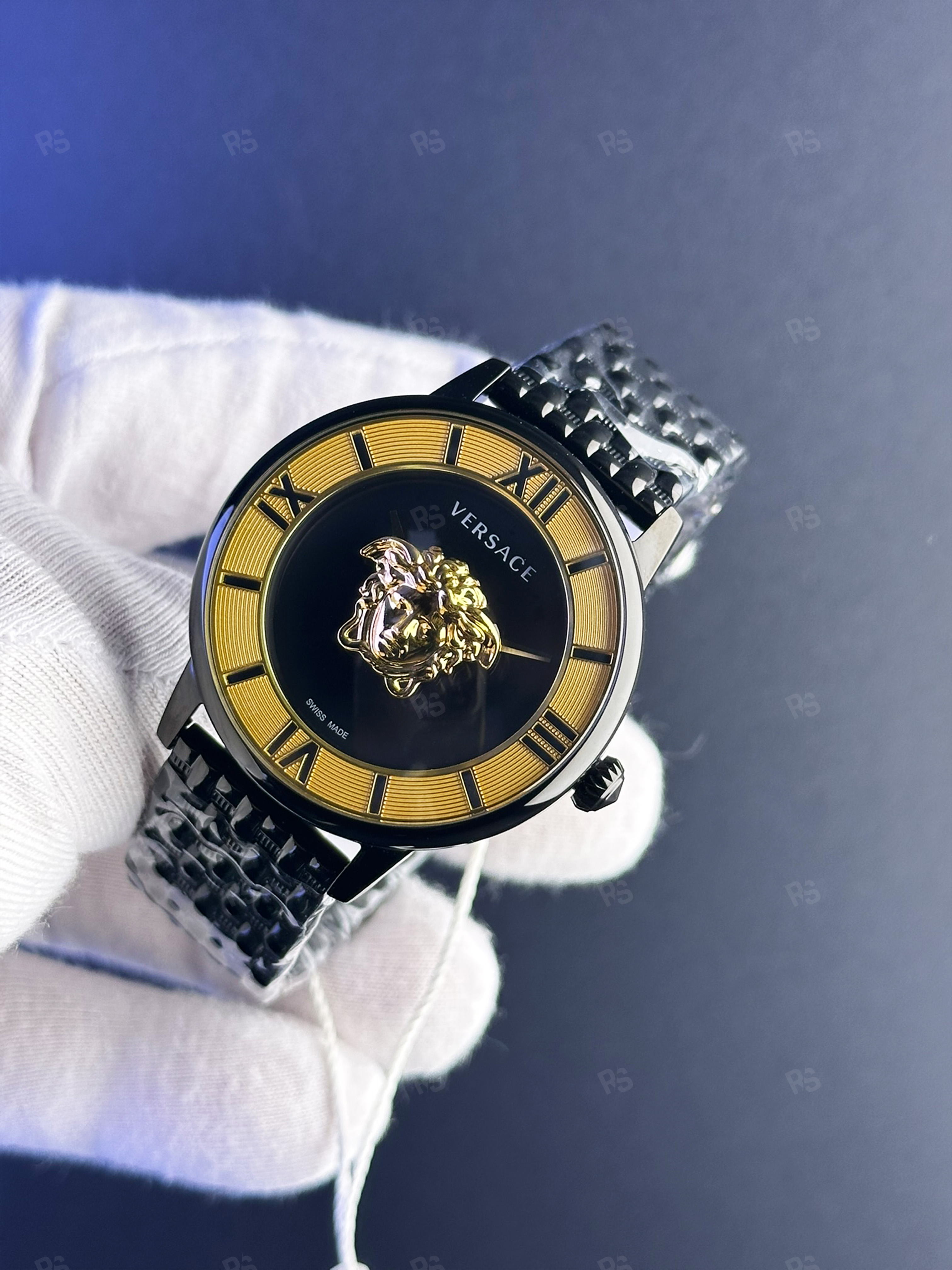 Versace Medusa Icon Nero Gold Dial Premium Unisex Saat (2)