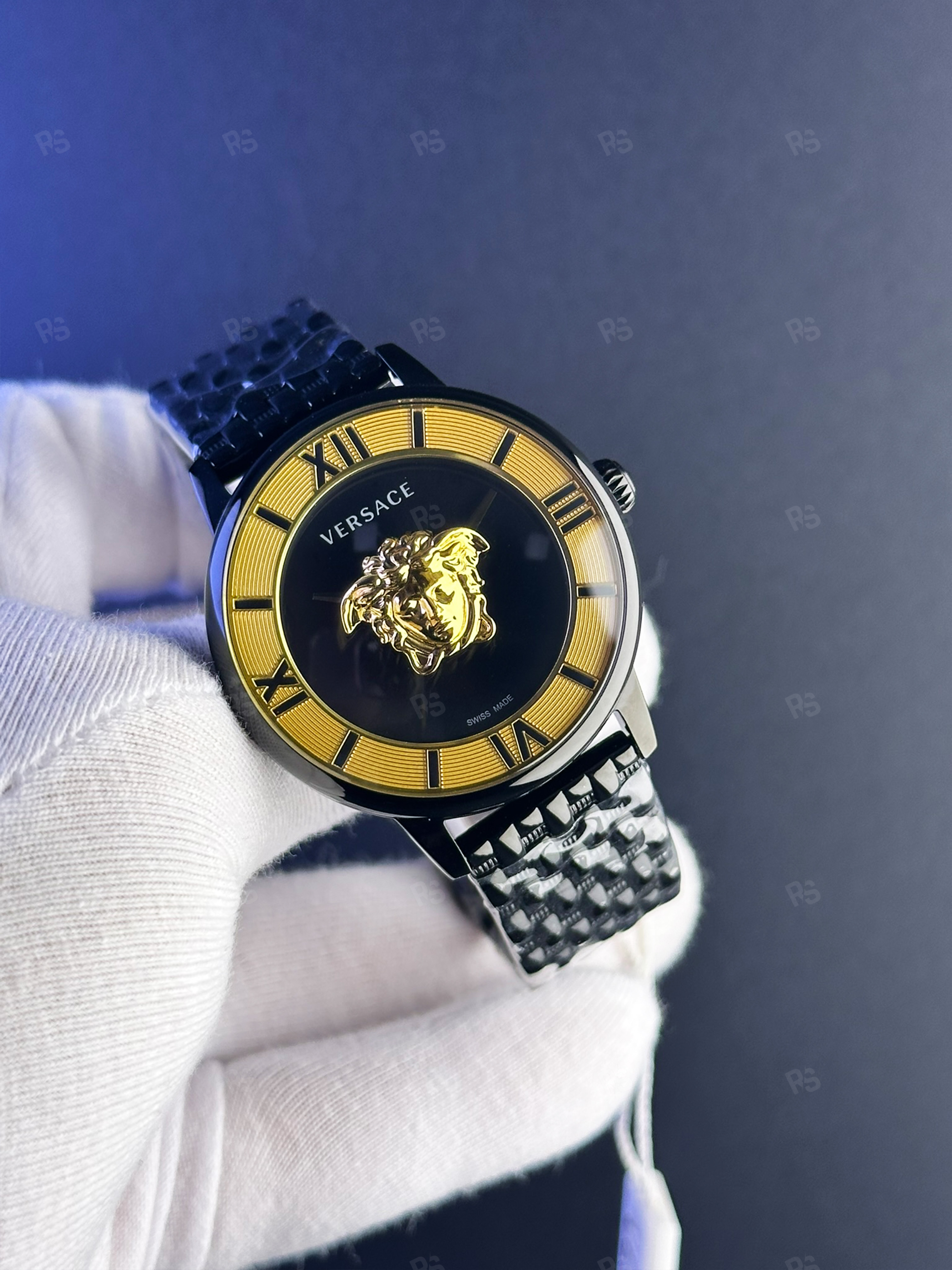 Versace Medusa Icon Nero Gold Dial Premium Unisex Saat (3)