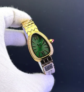 Bvlgari Serpenti Seduttori 33mm Sarı Altın Kasa Yeşil Kadran Kadın Saati