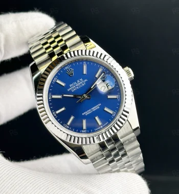 Rolex Datejust 41mm mavi kadran, fluted bezel, Jubilee bilezikli otomatik erkek saat