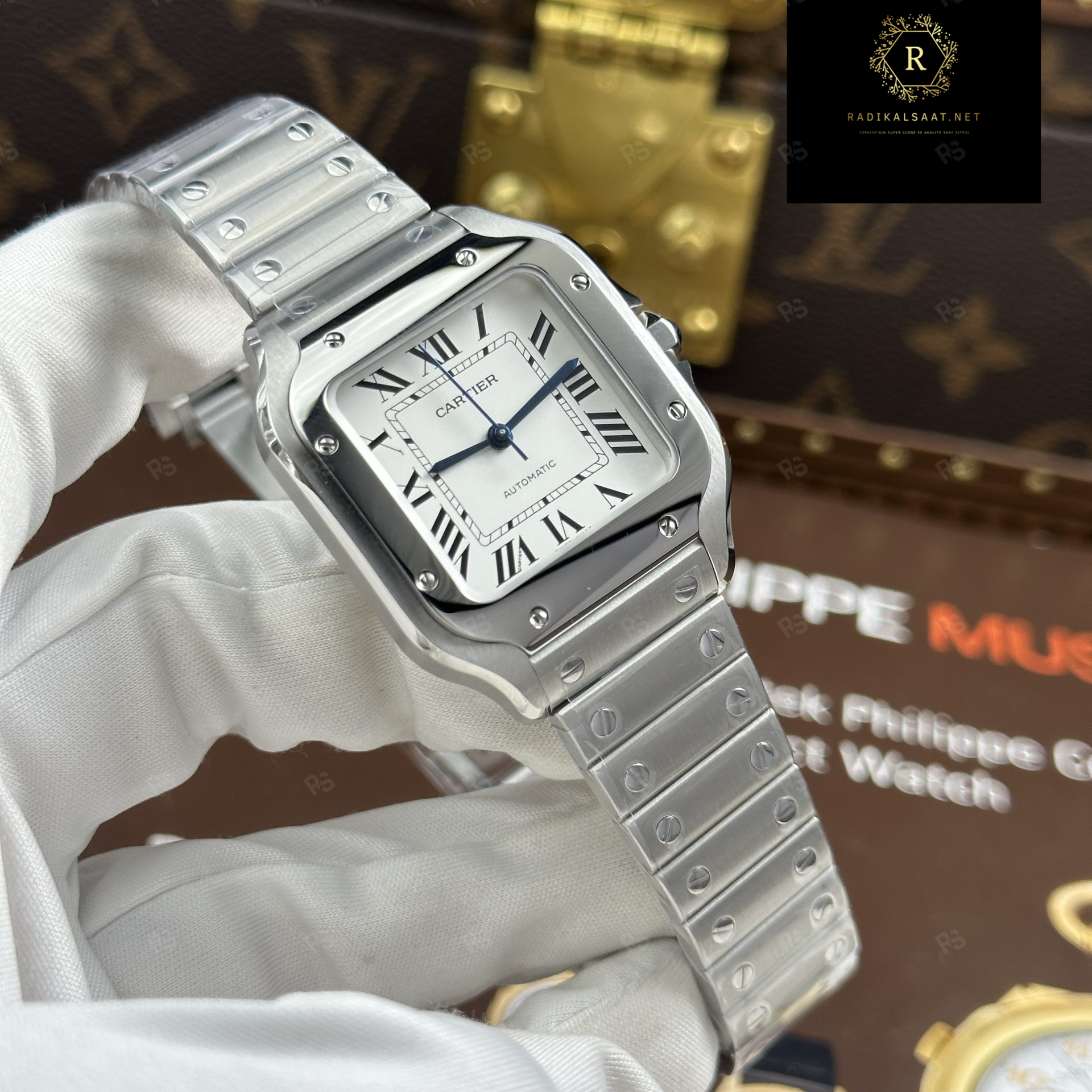 Cartier Santos de Cartier – Çelik Kasa Beyaz Kadran – BVF Factory Super Clone (1847 MC 11) – Unisex 35 (1)