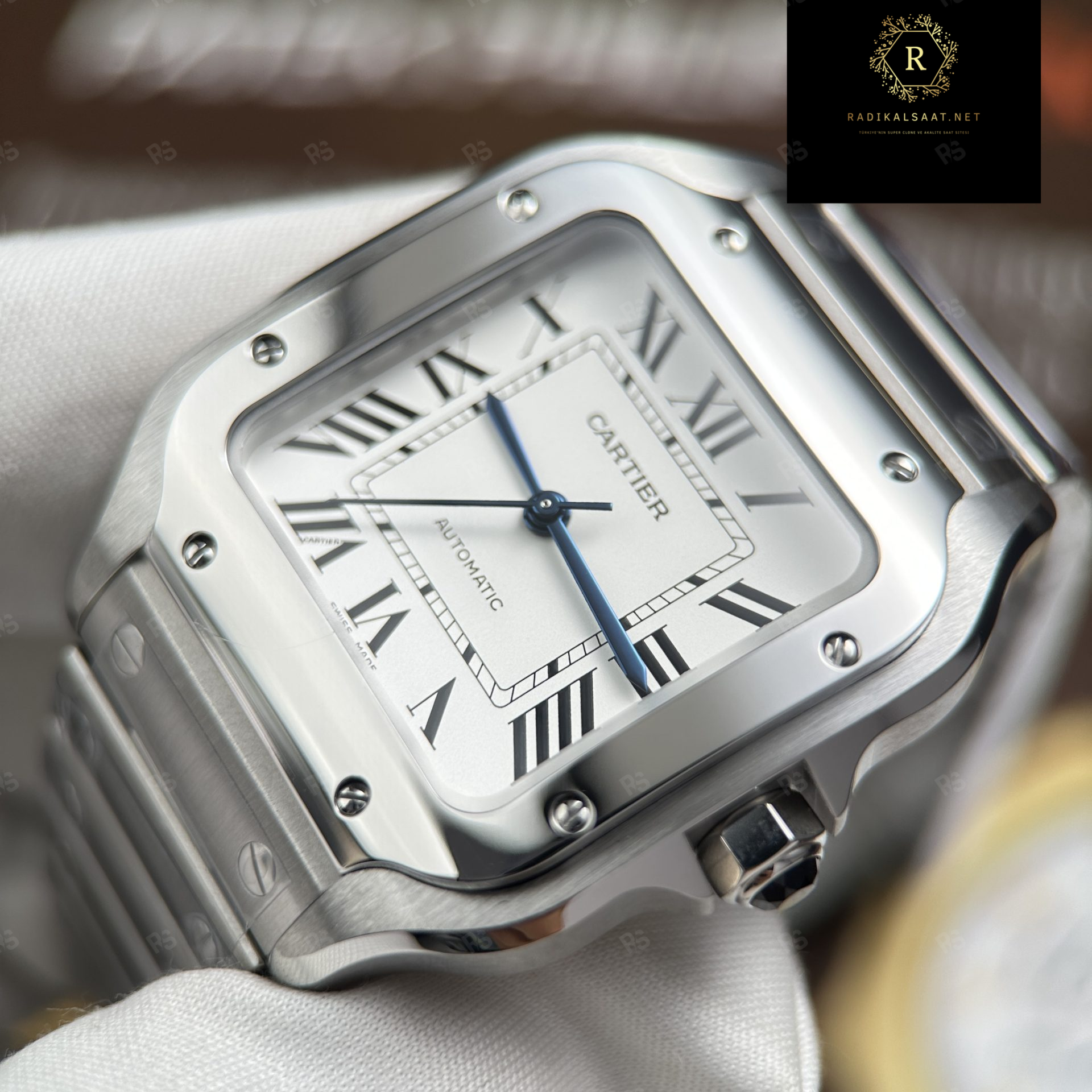 Cartier Santos de Cartier – Çelik Kasa Beyaz Kadran – BVF Factory Super Clone (1847 MC 11) – Unisex 35 (11)