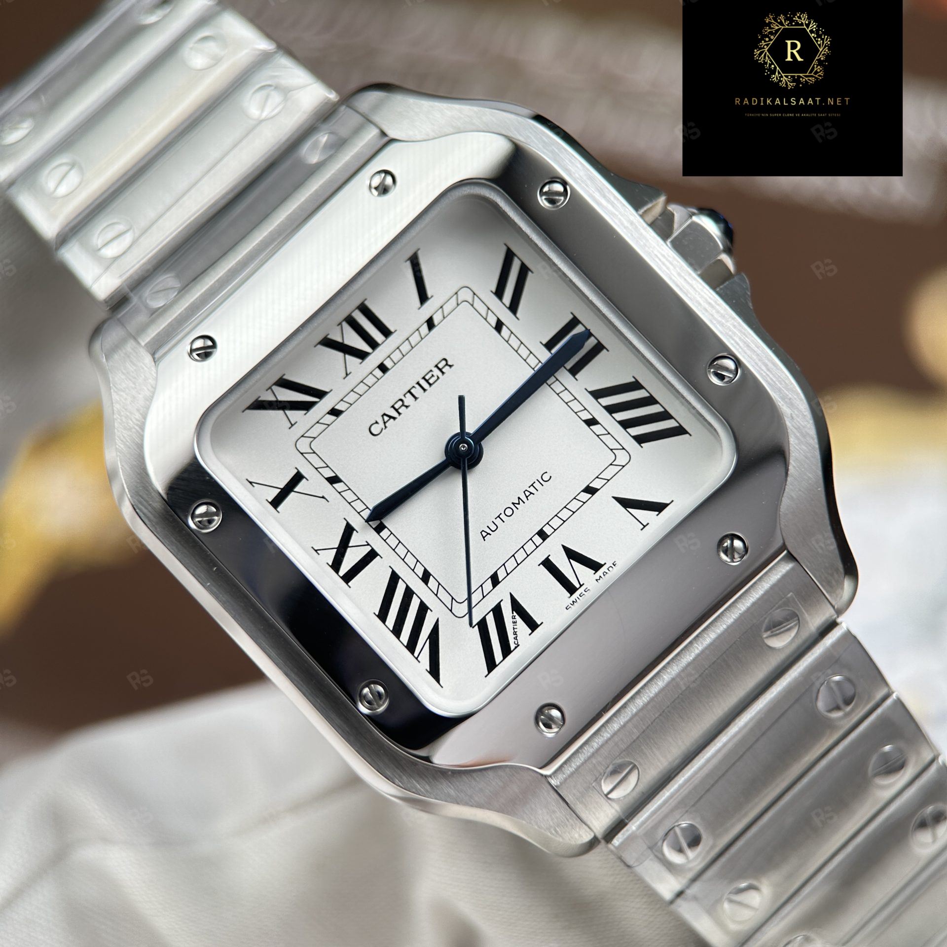 Cartier Santos de Cartier – Çelik Kasa Beyaz Kadran – BVF Factory Super Clone (1847 MC 11) – Unisex 35 (13)