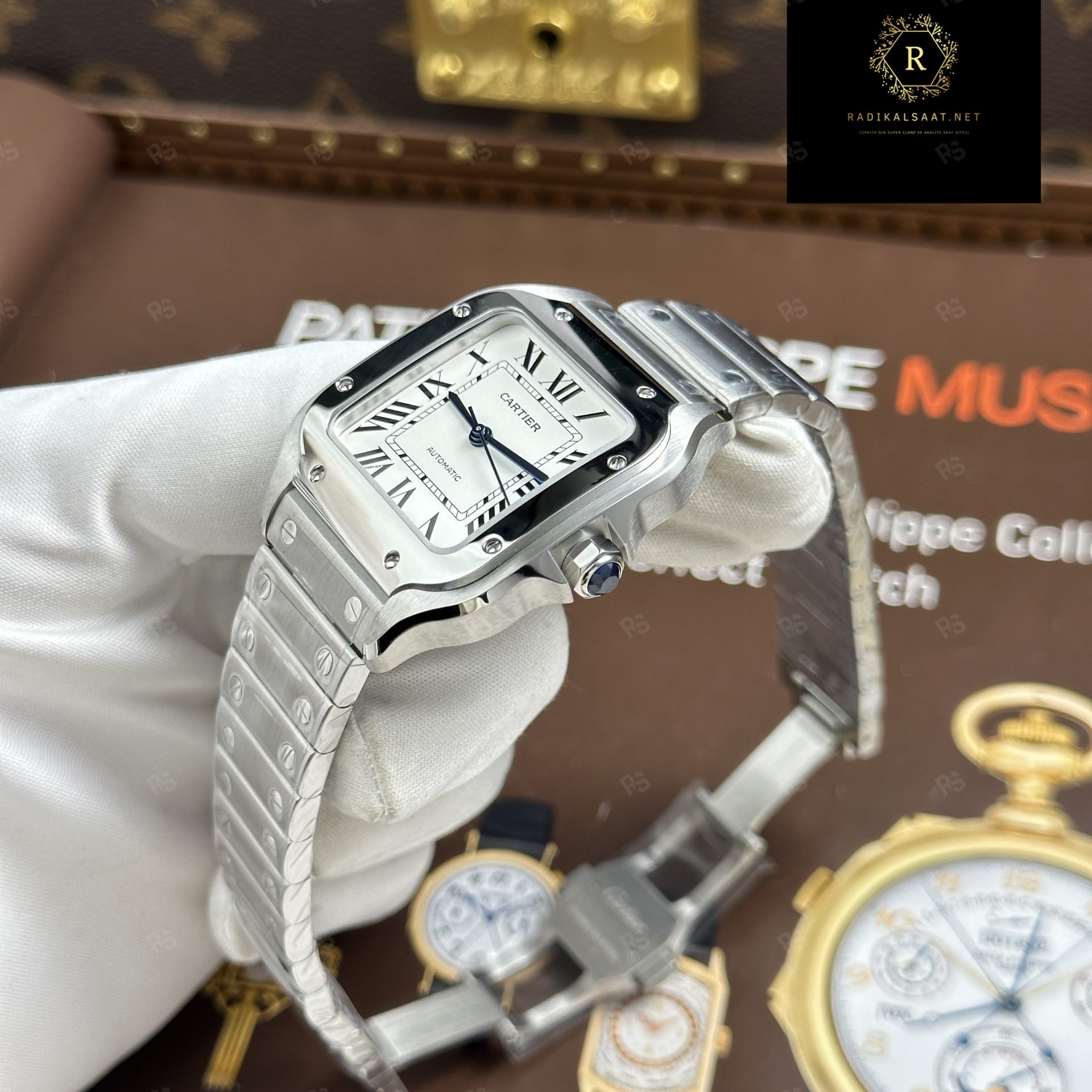 Cartier Santos de Cartier – Çelik Kasa Beyaz Kadran – BVF Factory Super Clone (1847 MC 11) – Unisex 35 (14)