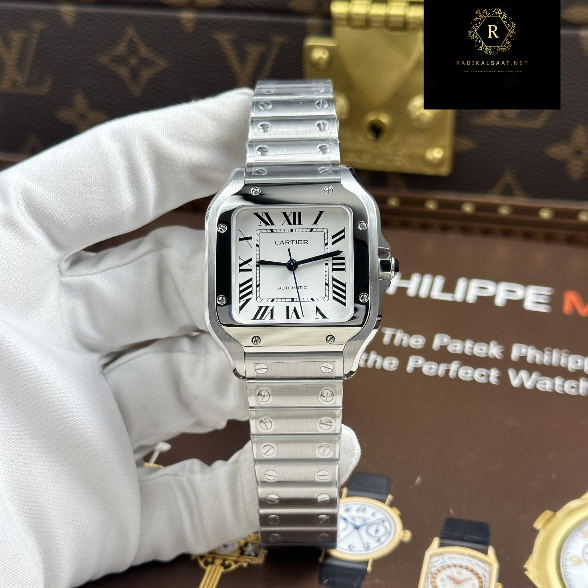 Cartier Santos de Cartier – Çelik Kasa Beyaz Kadran – BVF Factory Super Clone (1847 MC 11) – Unisex 35 (2)