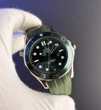 Omega Seamaster Erkek Saati 42mm Yeşil Kadran – Yeşil Silikon Kordon