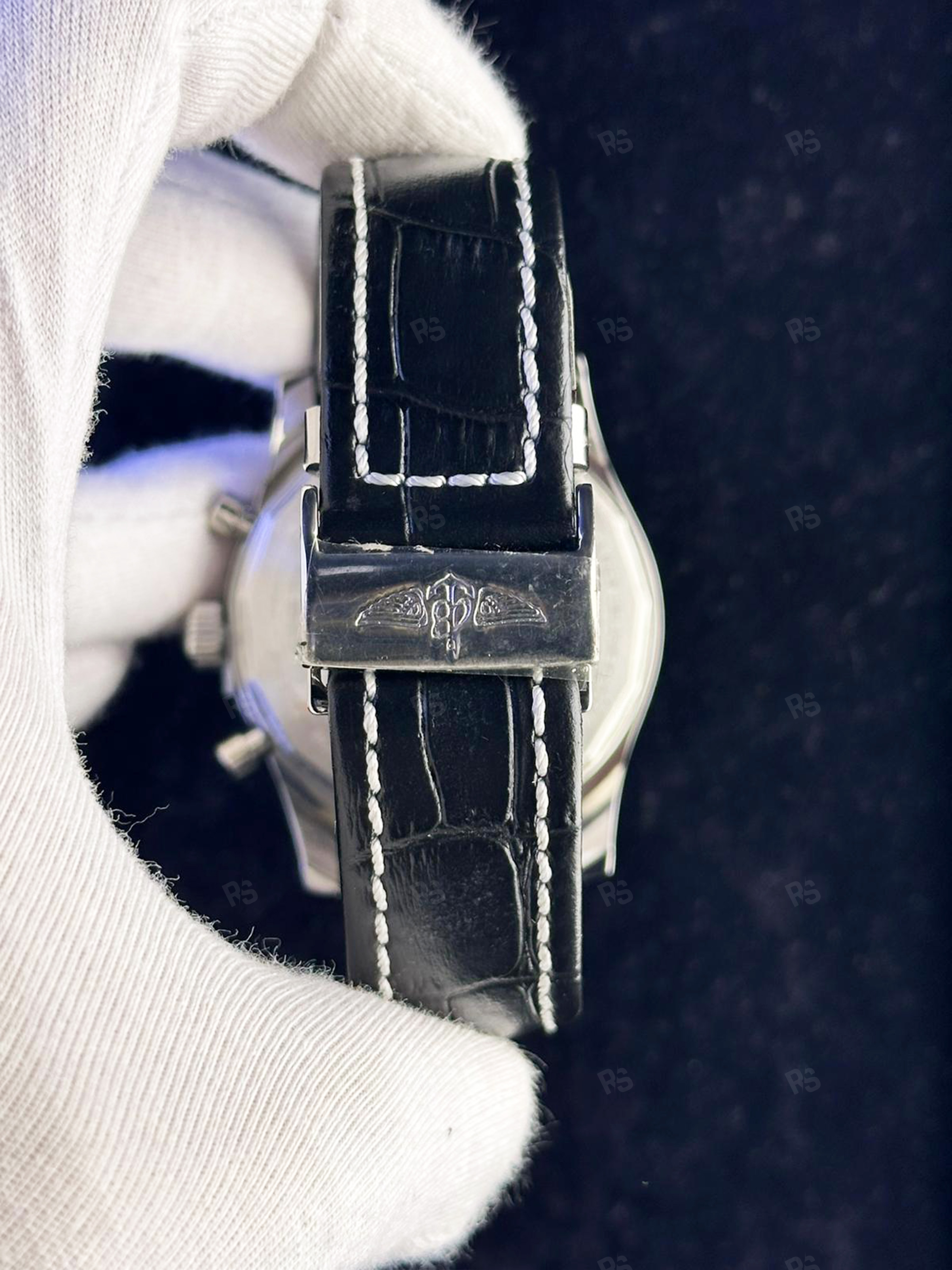 Breitling Navitimer Green Dial – Siyah Deri Kayışlı Quartz Kronograf Erkek Saat (4)