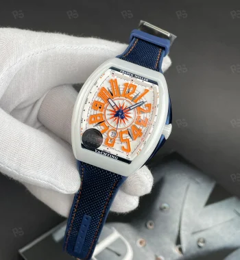 ABF üretimi Franck Muller Vanguard Yachting clone saat, beyaz kasa