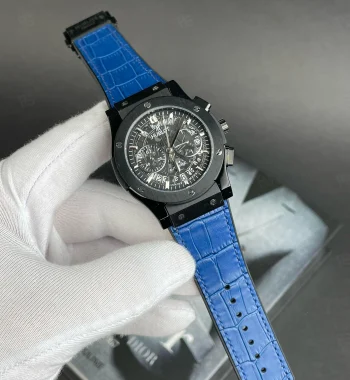 Hublot-Classic-Mavi-Kordon-Kronograf-Siyah-Kasa-Erkek-Saat-Replika-Radikalsaat