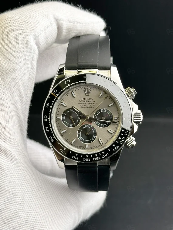Rolex Cosmograph Daytona 116519LN – Gri Kadranlı Otomatik Saat, Siyah Kauçuk Kordon