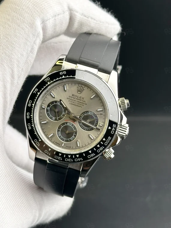 Rolex Cosmograph Daytona 116519LN – Gri Kadranlı Otomatik Saat, Siyah Kauçuk Kordon