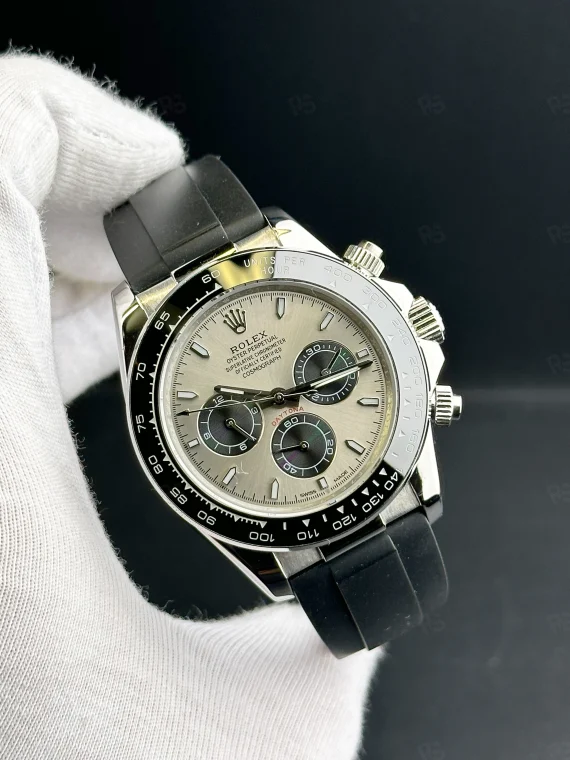 Rolex Cosmograph Daytona 116519LN – Gri Kadranlı Otomatik Saat, Siyah Kauçuk Kordon