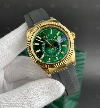 Rolex Sky-Dweller 336238 clone saat-Safir cam Oysterflex kauçuk kayış