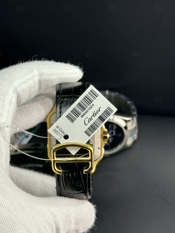 Cartier Santos siyah deri kayış - Erişilebilir klasik lüks replika saat