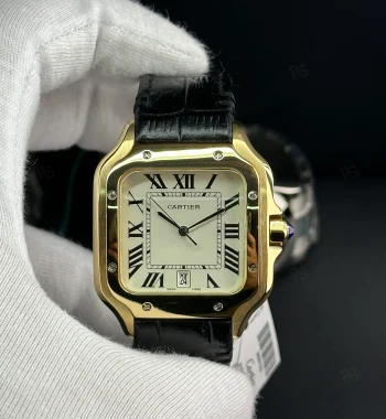 Cartier Santos siyah deri kayış - Erişilebilir klasik lüks replika saat