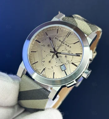 Burberry 9358 Erkek Saat – Ekose Kordonlu Quartz Kol Saati