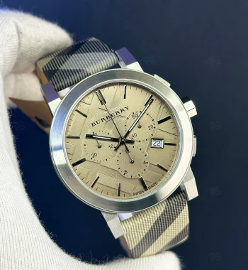 Burberry 9358 Erkek Saat – Ekose Kordonlu Quartz Kol Saati