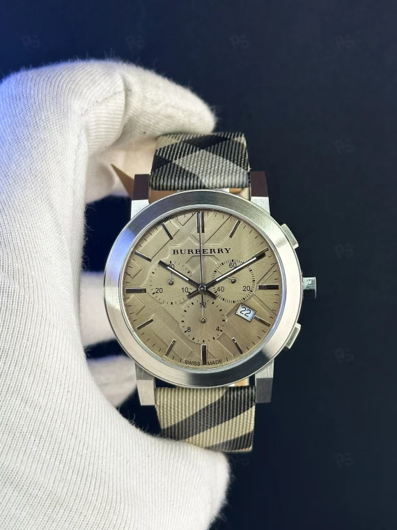 Burberry 9358 Erkek Saat – Ekose Kordonlu Quartz Kol Saati