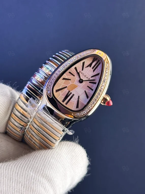Bvlgari Serpenti Taşlı Pembe Kadran Saat