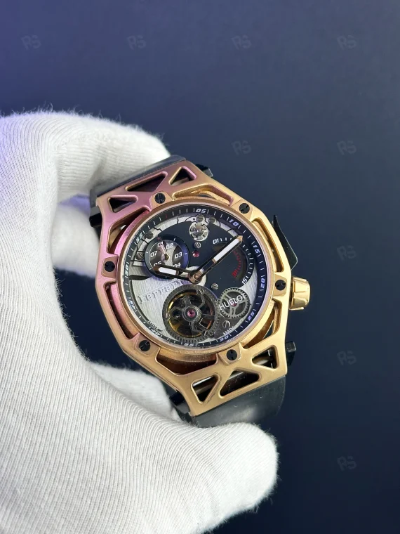 Hublot Ferrari Tasarım Otomatik Saat – Rose Kasa & İskelet Kadran