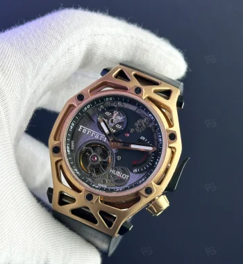 Hublot Ferrari Tasarım Otomatik Saat – Rose Kasa & İskelet Kadran