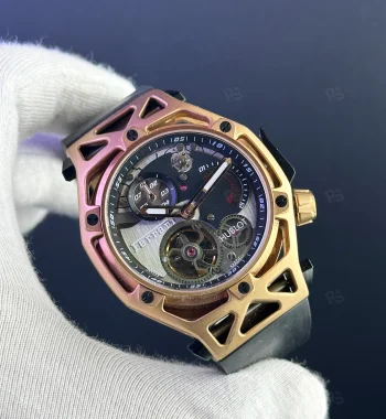 Hublot Ferrari Tasarım Otomatik Saat – Rose Kasa & İskelet Kadran