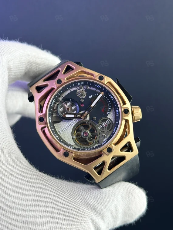 Hublot Ferrari Tasarım Otomatik Saat – Rose Kasa & İskelet Kadran
