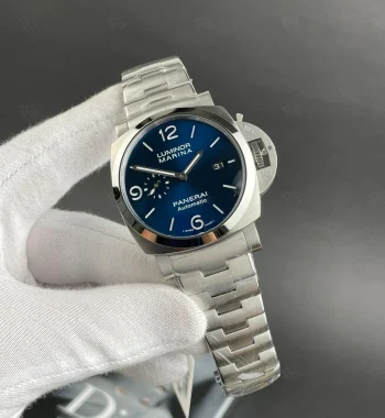 Panerai Luminor Marina mavi kadranlı otomatik erkek saat, çelik bilezikli model