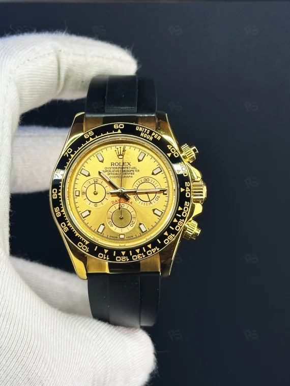 Rolex Daytona Sarı Kasa Siyah Kauçuk Kordon