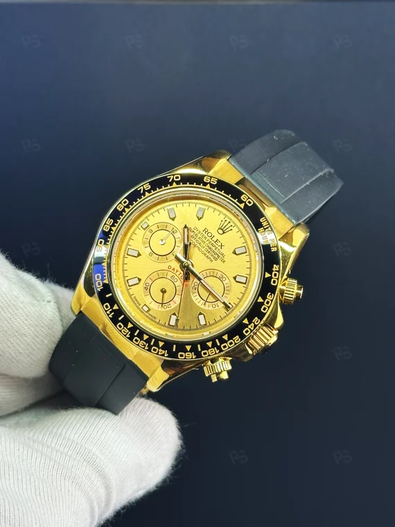 Rolex Daytona Sarı Kasa Siyah Kauçuk Kordon