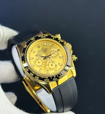 Rolex Daytona Sarı Kasa Siyah Kauçuk Kordon
