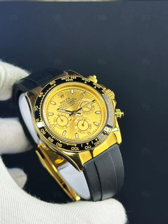 Rolex Daytona Sarı Kasa Siyah Kauçuk Kordon