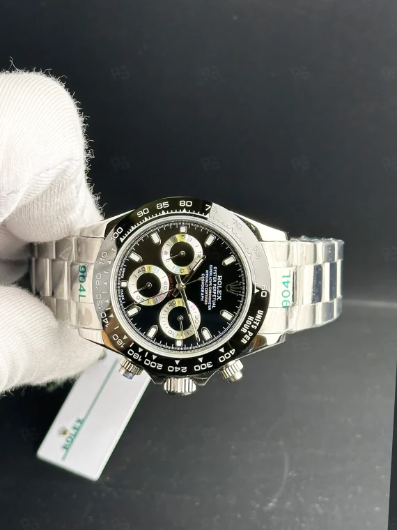 rolex daytona 60. yıl özel seri şeffaf arka kapak otomatik siyah panda erkek saat lüks kronograf radikalsaat