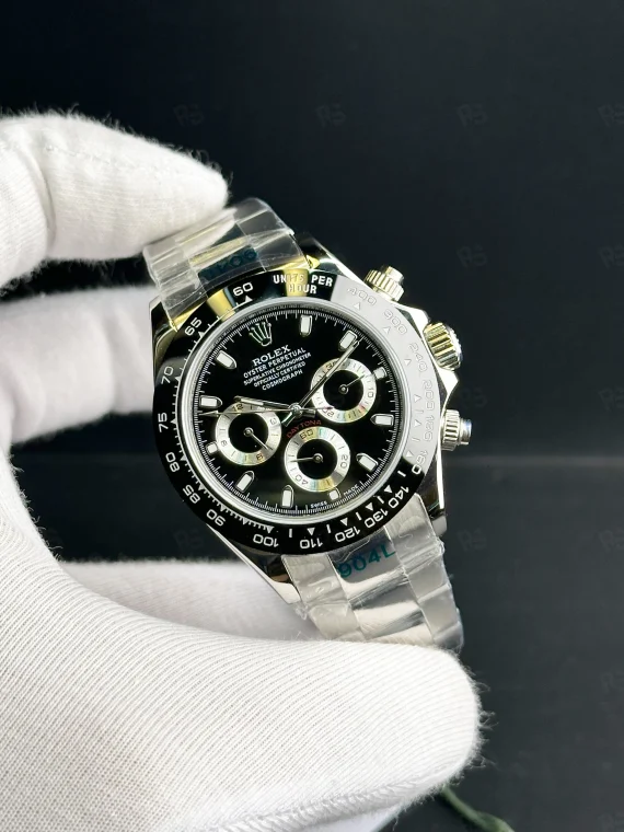 rolex daytona 60. yıl özel seri şeffaf arka kapak otomatik siyah panda erkek saat lüks kronograf radikalsaat