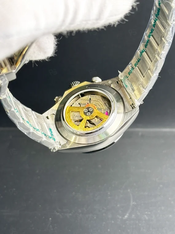 Rolex Daytona 60. yıl özel üretim şeffaf arka kapaklı otomatik erkek saat