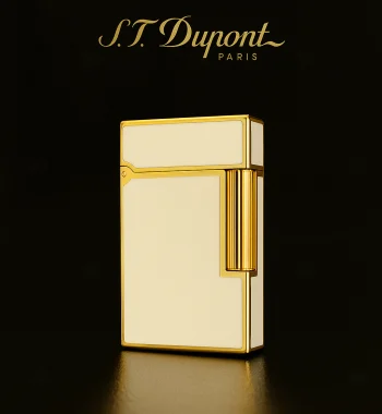 s.t. dupont ligne 2 beyaz lake altın çerçeveli çakmak