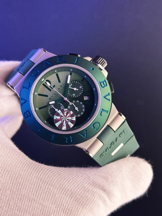 Bvlgari Aluminium Smeraldo Pilli Kronograf Saat