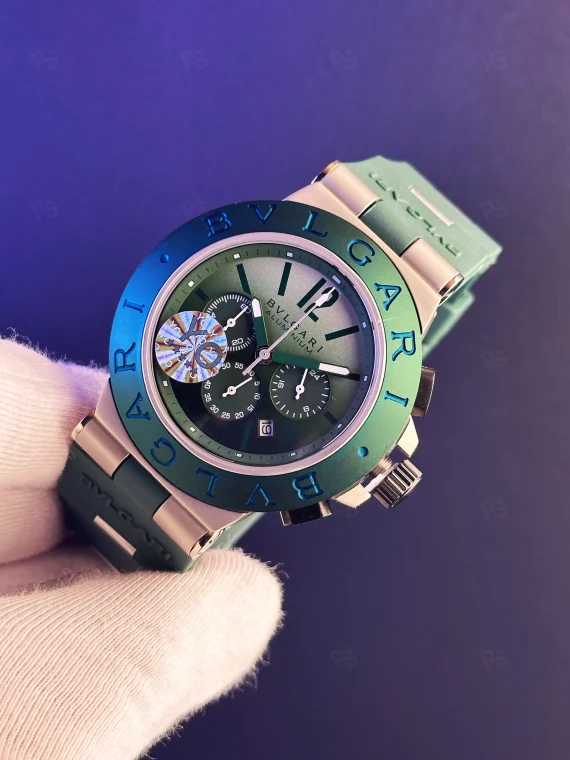 Bvlgari Aluminium Smeraldo Pilli Kronograf Saat