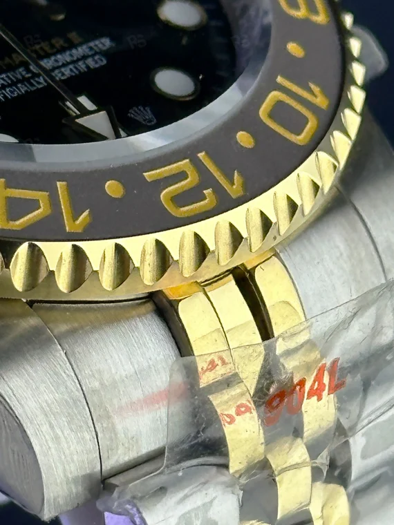 Rolex GMT-Master II siyah bezel altın çelik otomatik saat replika