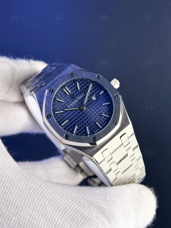 Audemars Piguet Royal Oak 33mm kadın replika saat – mavi guilloche kadran quartz