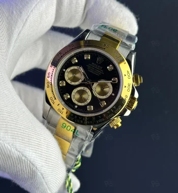 Rolex Daytona Siyah Taşlı – İki Ton Kasa | Özel Seri Spor Lüks