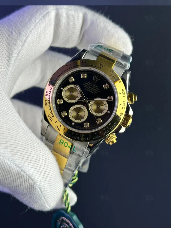 Rolex Daytona Siyah Taşlı – İki Ton Kasa | Özel Seri Spor Lüks