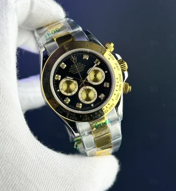 Rolex Daytona Siyah Taşlı – İki Ton Kasa | Özel Seri Spor Lüks