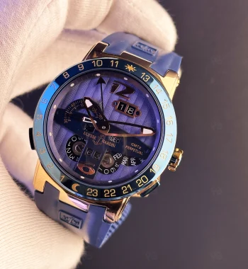 Ulysse Nardin El Toro replika saat - şeffaf kadran, altın kasa, mavi kayış