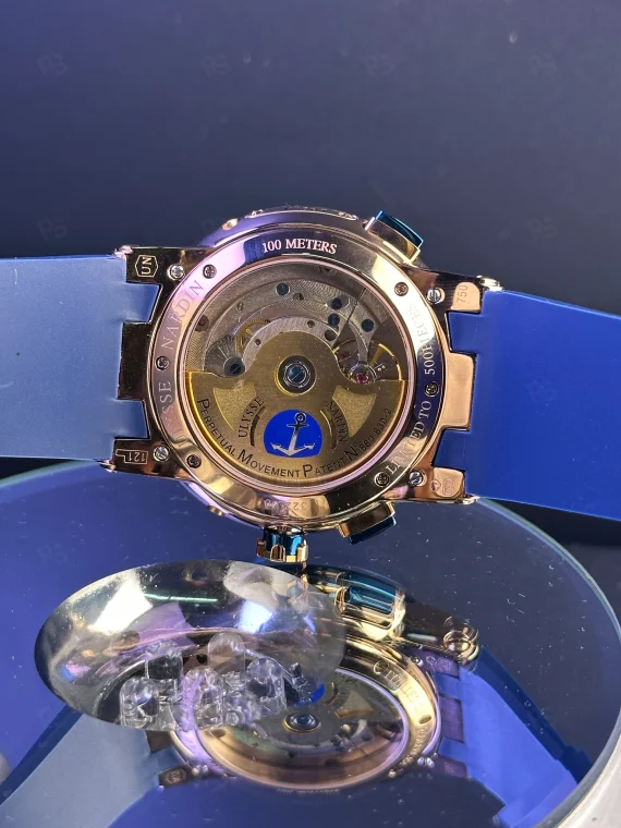 Ulysse Nardin El Toro replika saat - şeffaf kadran, altın kasa, mavi kayış