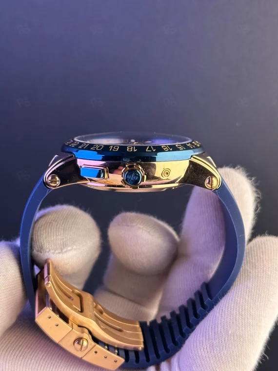 Ulysse Nardin El Toro replika saat - şeffaf kadran, altın kasa, mavi kayış