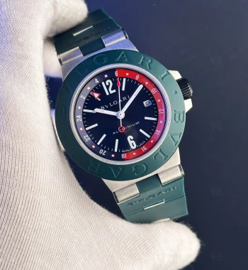 Bvlgari Aluminium GMT Erkek Saat – Yeşil Bezel & Siyah Kadran