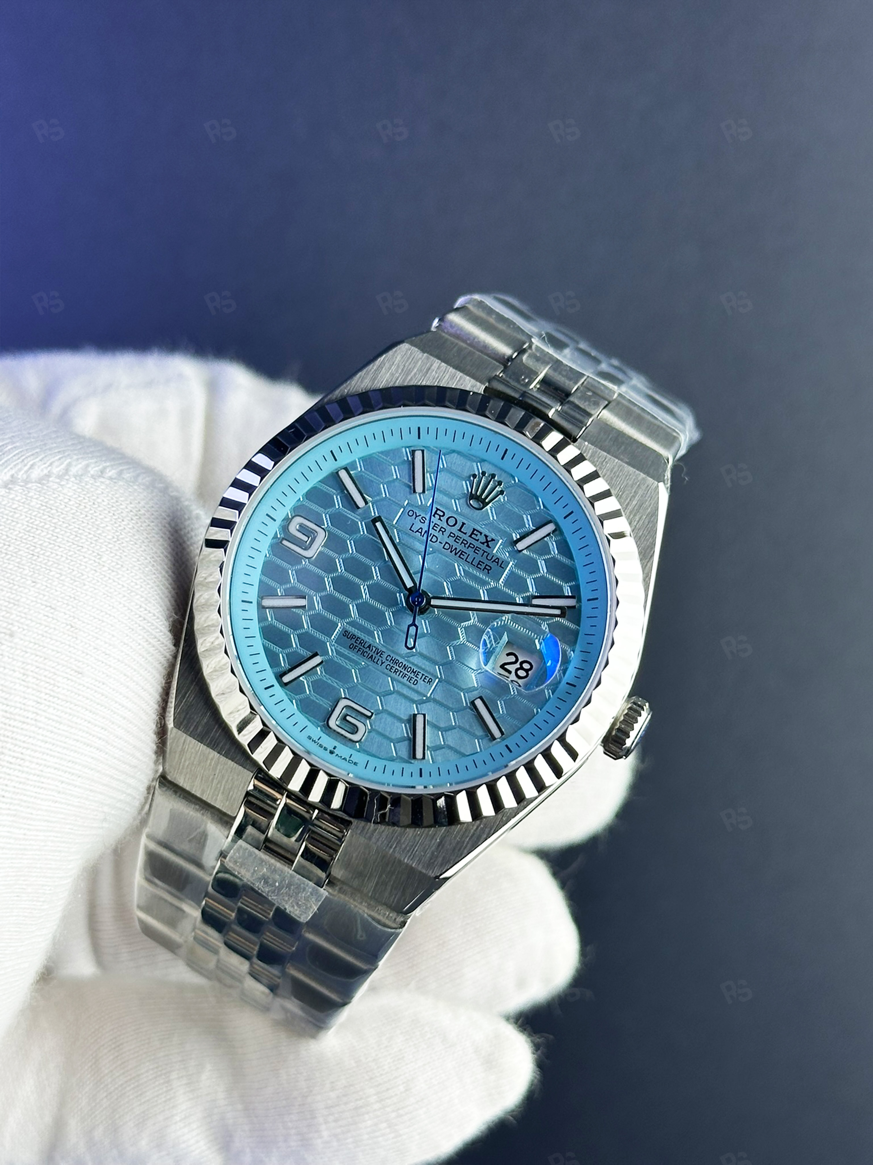 Rolex Land-Dweller Ice Blue Dial Premium Otomatik Saat (1)